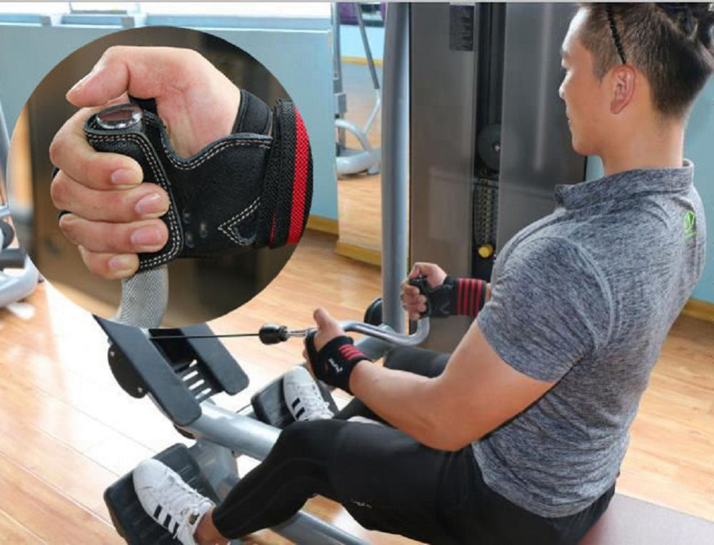 Guantes de gimnasio antideslizantes con correa de refuerzo para la muñeca