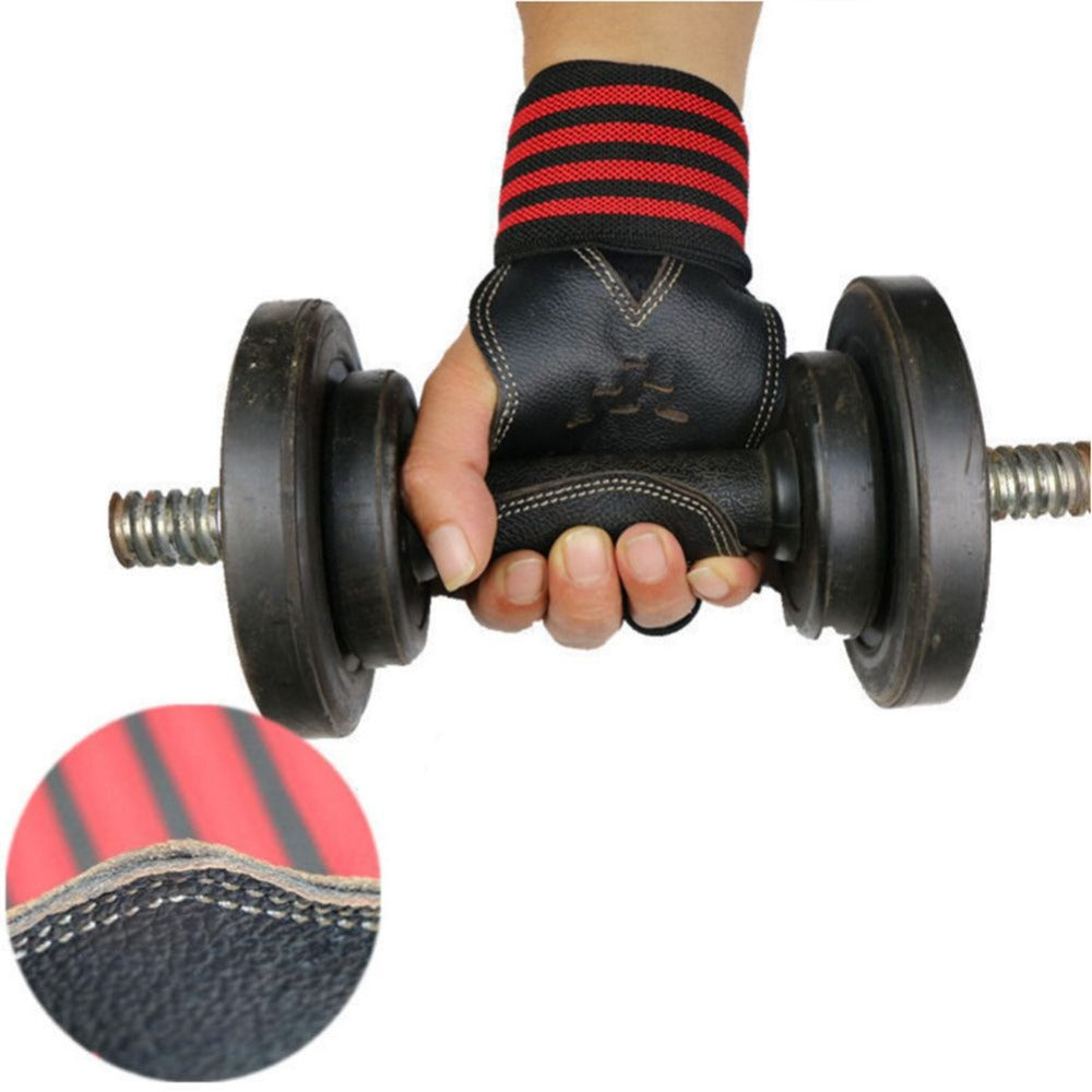 Guantes de gimnasio antideslizantes con correa de refuerzo para la muñeca
