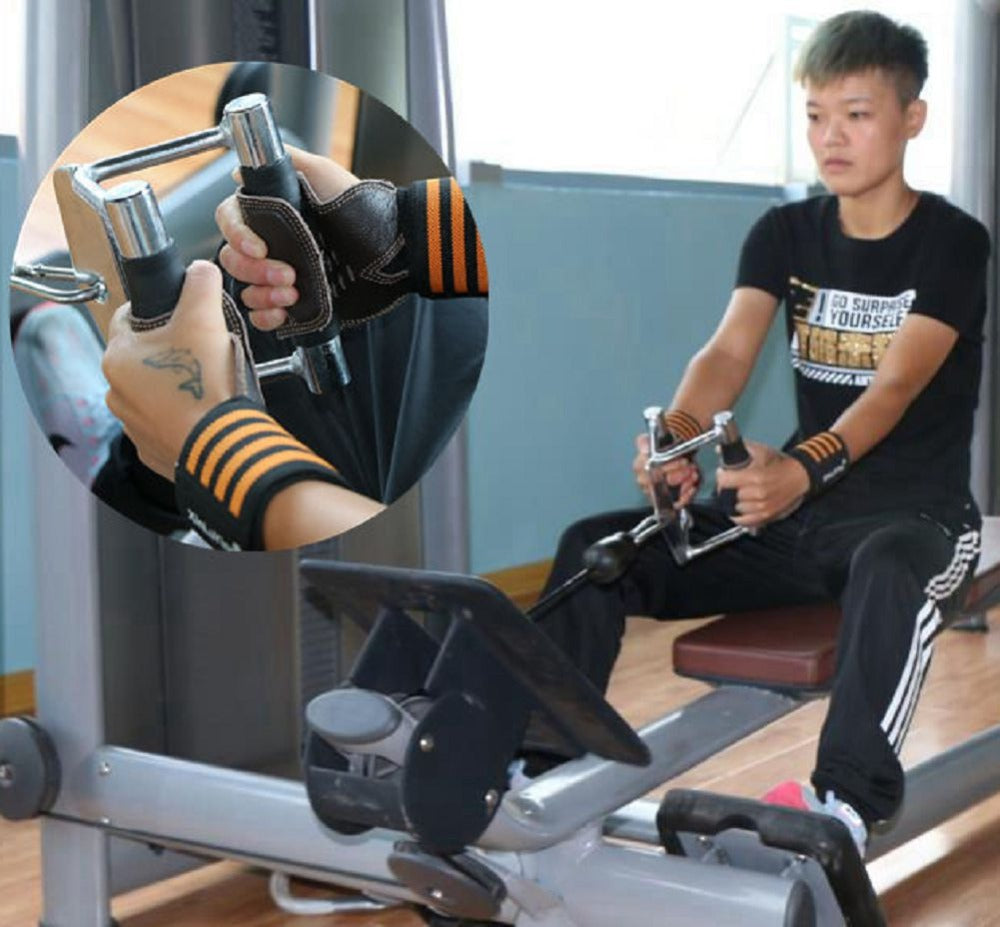 Guantes de gimnasio antideslizantes con correa de refuerzo para la muñeca