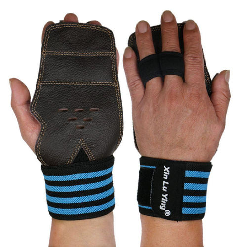 Guantes de gimnasio antideslizantes con correa de refuerzo para la muñeca